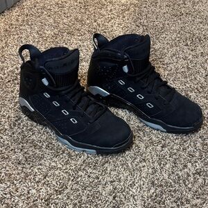 Nike Air Jordan 6-17-23 in Black and Metallic Silver High-Top Sneakers